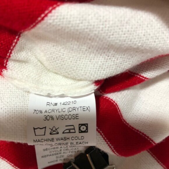 Mersea womens catalina OS red striped blue heart elbow patches pullover sweater - Picture 4 of 11